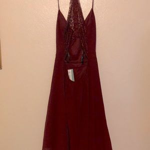 B. SmartWomen High-Low Sleeveless Burgundy  Cut Out Dress 5
